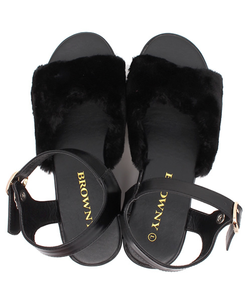 WEGO（ウィゴー）の「WEGO/ファー厚底サンダル（サンダル・レディース・ホワイト/ブラック・MEDIUM/LARGE）」の11枚目の写真