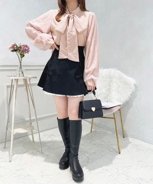 セール】キラキラスリーブボウタイブラウス【ZOZOTOWN限定アイテム