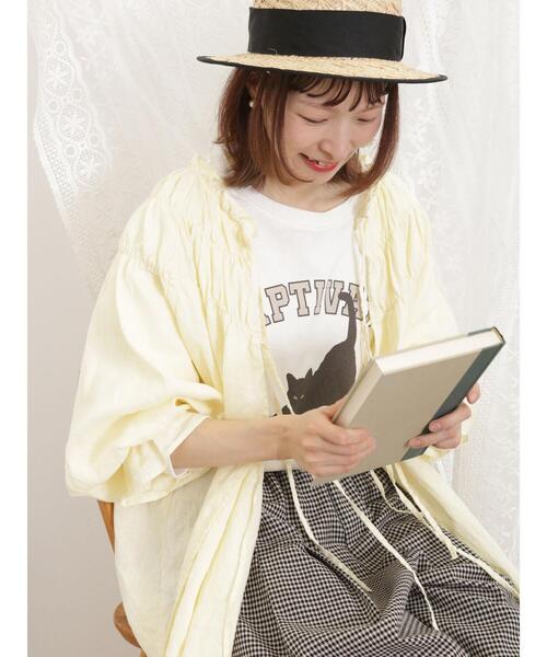 Samansa Mos2（サマンサ モスモス）の「ねこアソートロンT（Tシャツ/カットソー・レディース・チャコールグレー/オフホワイト/サックスブルー/ピンク・F）」の9枚目の写真