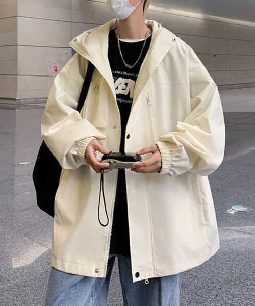 WESTBOY(ウエストボーイ)の「ビッグシルエット マウンテンパーカー WO24S1OT01【WB ORIGINALS】(マウンテンパーカー・メンズ・パープル/ホワイト/ブラック・XL/M/L)」の2枚目の写真
