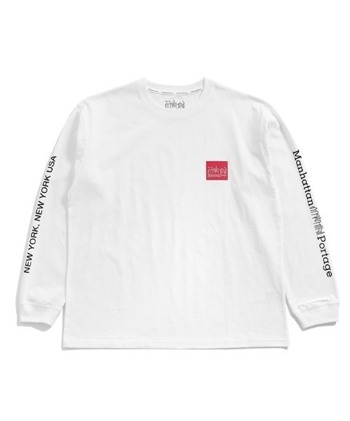 Manhattan Portage（マンハッタンポーテージ）の「Long Sleeve Print T-Shirt（Tシャツ/カットソー・メンズ・ブラック/ホワイト/ブルー/ターコイズブルー/チャコールグレー・SMALL/MEDIUM/LARGE/X-LARGE）」の3枚目の写真