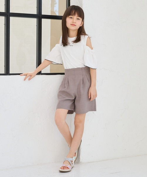 GLOBAL WORK(グローバルワーク)の「ヘビロッTEE肩あき半袖/109519(Tシャツ/カットソー・キッズ・ブラック/オフホワイト・120cm/130cm/140cm/150cm/160cm/170cm)」の3枚目の写真