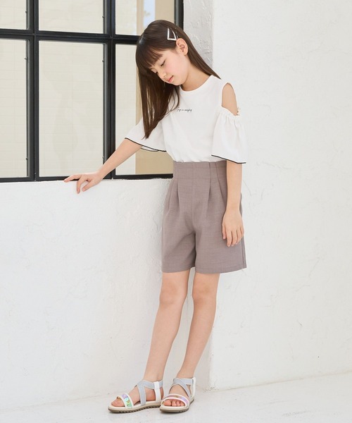 GLOBAL WORK(グローバルワーク)の「ヘビロッTEE肩あき半袖/109519(Tシャツ/カットソー・キッズ・ブラック/オフホワイト・120cm/130cm/140cm/150cm/160cm/170cm)」の4枚目の写真