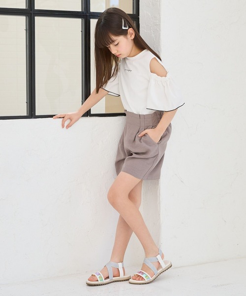 GLOBAL WORK(グローバルワーク)の「ヘビロッTEE肩あき半袖/109519(Tシャツ/カットソー・キッズ・ブラック/オフホワイト・120cm/130cm/140cm/150cm/160cm/170cm)」の5枚目の写真