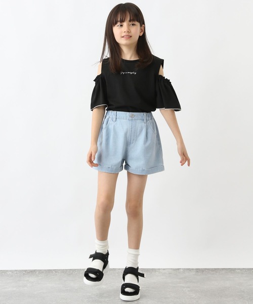 GLOBAL WORK(グローバルワーク)の「ヘビロッTEE肩あき半袖/109519(Tシャツ/カットソー・キッズ・ブラック/オフホワイト・120cm/130cm/140cm/150cm/160cm/170cm)」の13枚目の写真
