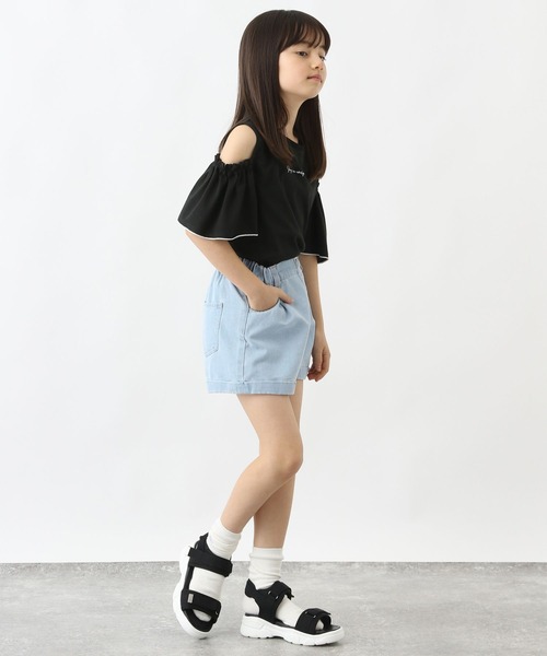 GLOBAL WORK(グローバルワーク)の「ヘビロッTEE肩あき半袖/109519(Tシャツ/カットソー・キッズ・ブラック/オフホワイト・120cm/130cm/140cm/150cm/160cm/170cm)」の14枚目の写真
