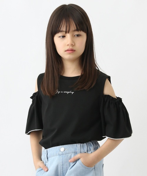 GLOBAL WORK(グローバルワーク)の「ヘビロッTEE肩あき半袖/109519(Tシャツ/カットソー・キッズ・ブラック/オフホワイト・120cm/130cm/140cm/150cm/160cm/170cm)」の16枚目の写真