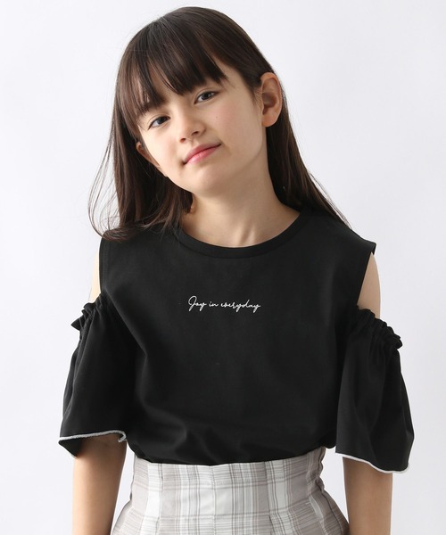GLOBAL WORK(グローバルワーク)の「ヘビロッTEE肩あき半袖/109519(Tシャツ/カットソー・キッズ・ブラック/オフホワイト・120cm/130cm/140cm/150cm/160cm/170cm)」の19枚目の写真