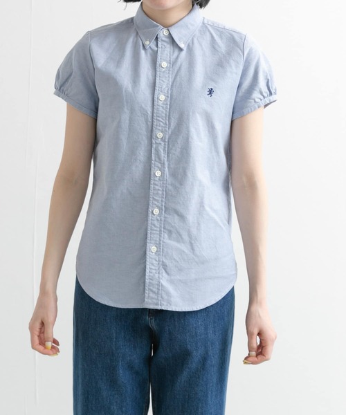 GYMPHLEX（ジムフレックス）の「GYMPHLEX　FRENCH SLEEVE SHIRTS（シャツ/ブラウス・レディース・ブルー/ホワイト・14）」の6枚目の写真