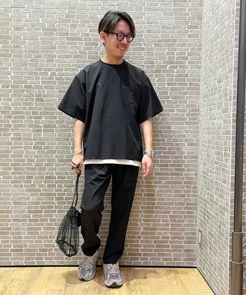 Grand PARK（グランドパーク）の「ストレッチ素材セットアップ上下+メッシュバッグ 3点セット（Tシャツ/カットソー・メンズ・グリーン/ブラック/ネイビー・MEDIUM/LARGE/X-LARGE）」の2枚目の写真