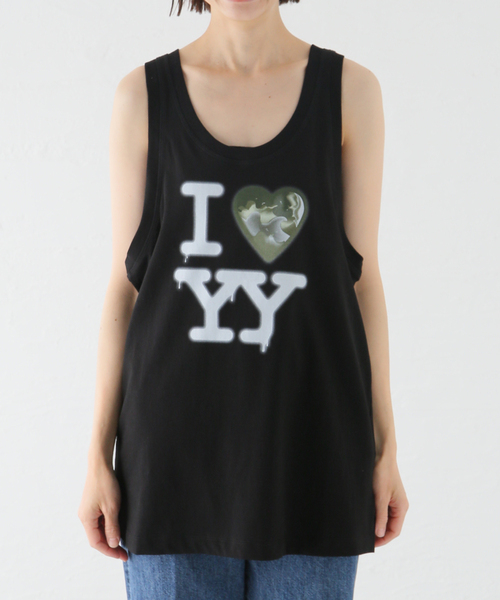 OPEN Yy(オープンワイワイ)の「【OPEN YY / オープンワイワイ】 I LOVE YY SLEEVELESS:ノースリーブ(タンクトップ・レディース・ホワイト/ブラック・SMALL)」の13枚目の写真