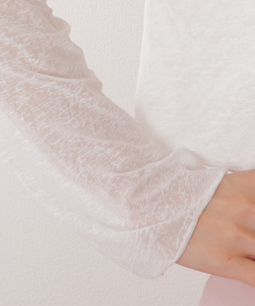 Lace Ladies(レースレディース)の「ボートネック シアー コンパクト 長袖 トップス(その他トップス・レディース・ブラック/ホワイト・M/XL)」の16枚目の写真