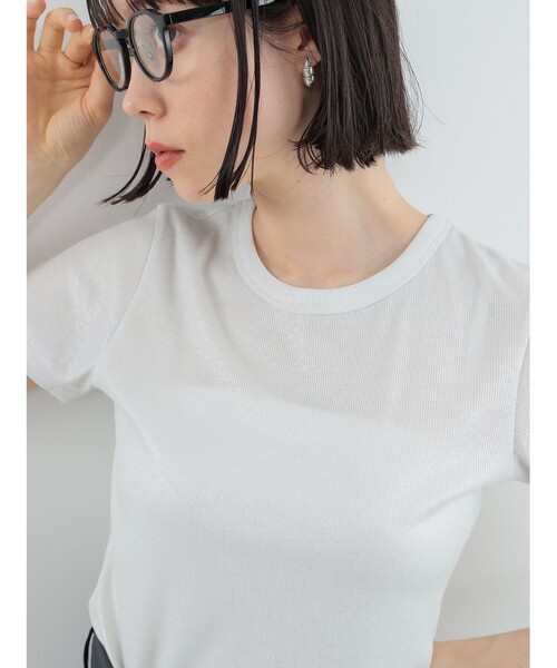 Ray BEAMS（レイビームス）の「Ray BEAMS / 箔 プリント リブ Tシャツ（Tシャツ/カットソー・レディース・ブラック/シルバー・ONE SIZE）」の15枚目の写真