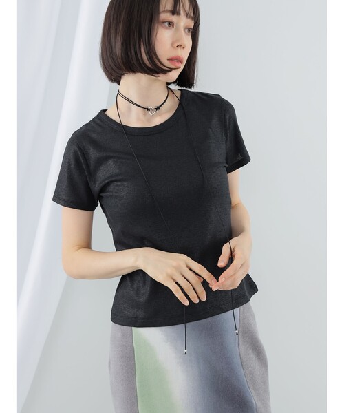 Ray BEAMS（レイビームス）の「Ray BEAMS / 箔 プリント リブ Tシャツ（Tシャツ/カットソー・レディース・ブラック/シルバー・ONE SIZE）」の20枚目の写真