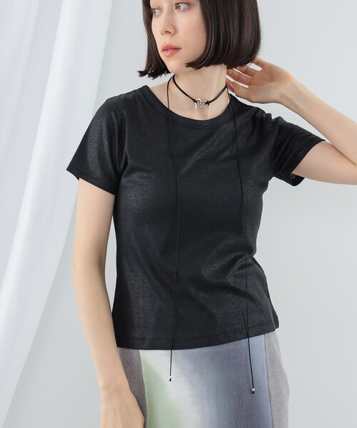 Ray BEAMS（レイビームス）の「Ray BEAMS / 箔 プリント リブ Tシャツ（Tシャツ/カットソー・レディース・ブラック/シルバー・ONE SIZE）」の21枚目の写真