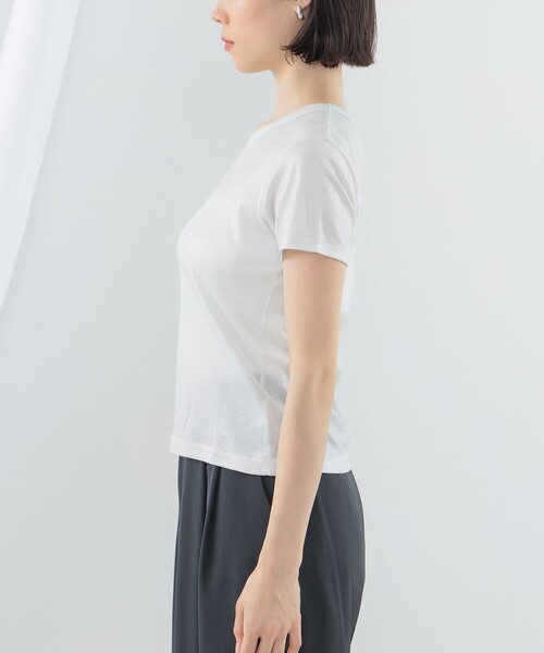 Ray BEAMS（レイビームス）の「Ray BEAMS / 箔 プリント リブ Tシャツ（Tシャツ/カットソー・レディース・ブラック/シルバー・ONE SIZE）」の3枚目の写真