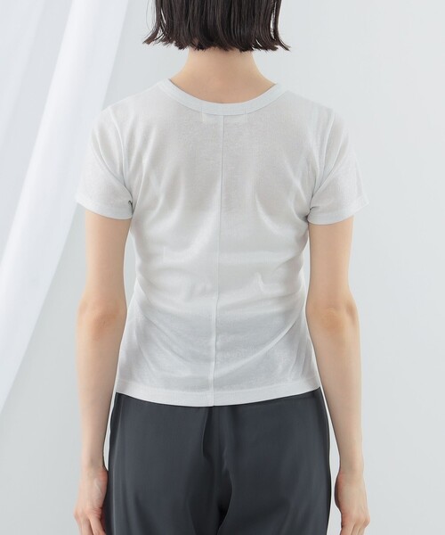 Ray BEAMS（レイビームス）の「Ray BEAMS / 箔 プリント リブ Tシャツ（Tシャツ/カットソー・レディース・ブラック/シルバー・ONE SIZE）」の4枚目の写真