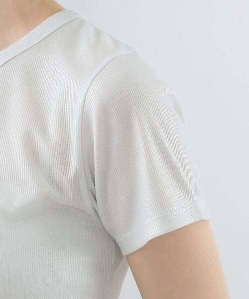 Ray BEAMS（レイビームス）の「Ray BEAMS / 箔 プリント リブ Tシャツ（Tシャツ/カットソー・レディース・ブラック/シルバー・ONE SIZE）」の6枚目の写真