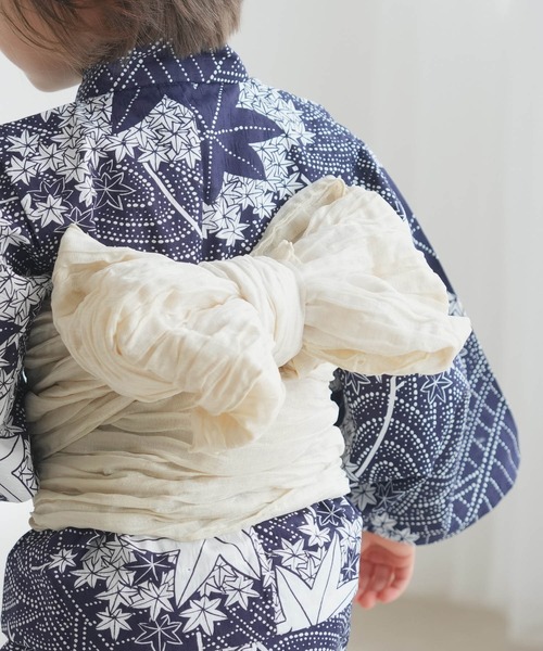 キッズ浴衣3点セット 男の子 utataneオリジナル 藍色に古典紅葉(浴衣)|utatane(ウタタネ) キッズ浴衣3点セット 男の子 utataneオリジナル 藍色に古典紅葉(浴衣)|utatane(ウタタネ)