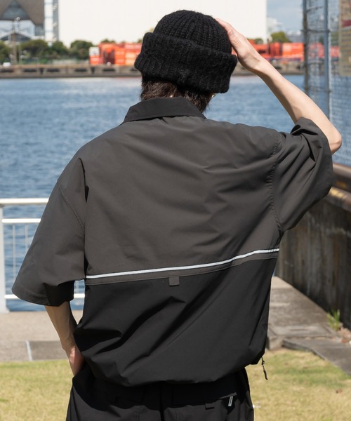 セール】スタンドネックリフレクター付きテックブルゾンシャツ（その他
