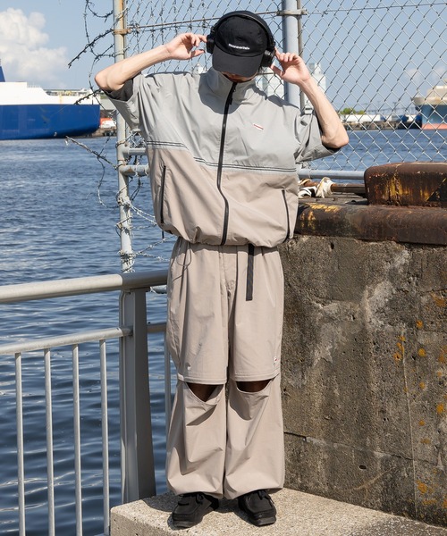 Perushu（ペルーシュ）の「スタンドネックリフレクター付きテックブルゾンシャツ（その他トップス・メンズ・ダークオリーブ/ブラック/グレイッシュベージュ・MEDIUM/LARGE）」の20枚目の写真