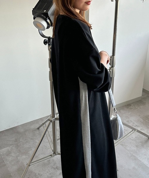 apres jour mignon(アプレジュールミニョン)の「ワッフルラインワンピース【ZOZOTOWN限定アイテム】(ワンピース・レディース・ブラック系その他/ブルー/ブラック・SMALL/X-LARGE/MEDIUM)」の11枚目の写真