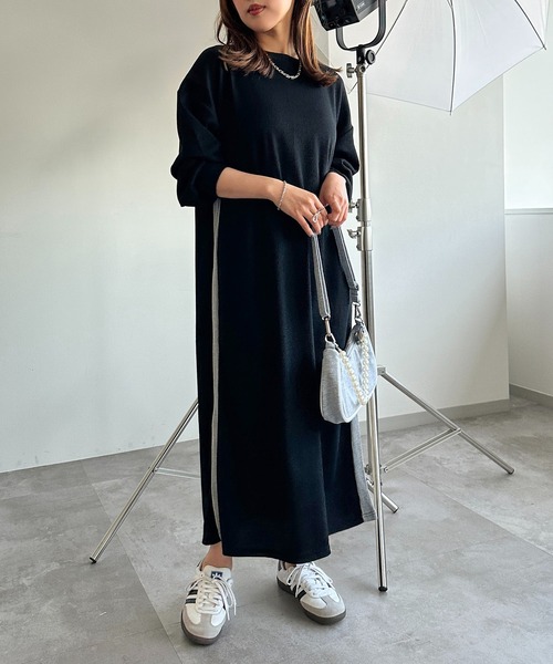 apres jour mignon(アプレジュールミニョン)の「ワッフルラインワンピース【ZOZOTOWN限定アイテム】(ワンピース・レディース・ブラック系その他/ブルー/ブラック・SMALL/X-LARGE/MEDIUM)」の15枚目の写真