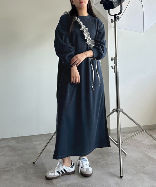 apres jour mignon(アプレジュールミニョン)の「ワッフルラインワンピース【ZOZOTOWN限定アイテム】(ワンピース・レディース・ブラック系その他/ブルー/ブラック・SMALL/X-LARGE/MEDIUM)」の19枚目の写真