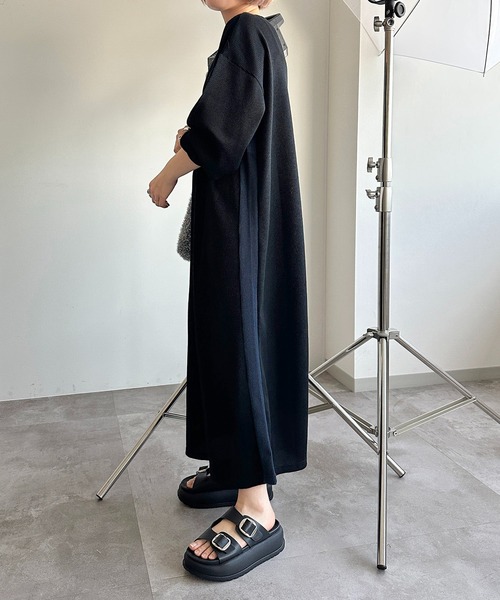 apres jour mignon(アプレジュールミニョン)の「ワッフルラインワンピース【ZOZOTOWN限定アイテム】(ワンピース・レディース・ブラック系その他/ブルー/ブラック・SMALL/X-LARGE/MEDIUM)」の6枚目の写真