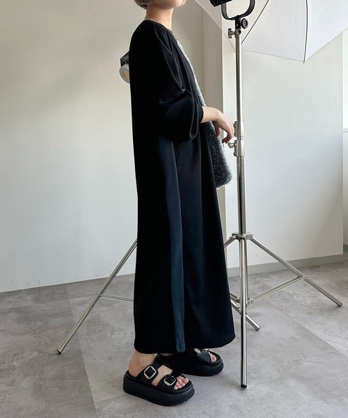 apres jour mignon(アプレジュールミニョン)の「ワッフルラインワンピース【ZOZOTOWN限定アイテム】(ワンピース・レディース・ブラック系その他/ブルー/ブラック・SMALL/X-LARGE/MEDIUM)」の9枚目の写真
