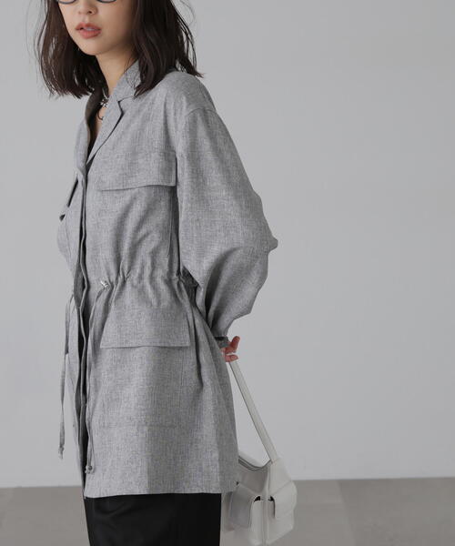 FREE'S MART（フリーズマート）の「ウエストドロストジャケット（その他アウター・レディース・グレー/ブラック・FREE）」の4枚目の写真