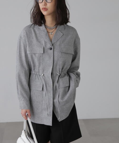 FREE'S MART（フリーズマート）の「ウエストドロストジャケット（その他アウター・レディース・グレー/ブラック・FREE）」の7枚目の写真