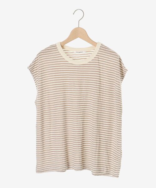 le.coeur blanc(ルクールブラン)の「麻混ボーダーTシャツ(Tシャツ/カットソー・レディース・ブルー系その他2/ホワイト系その他/ベージュ系その他2・38)」の4枚目の写真