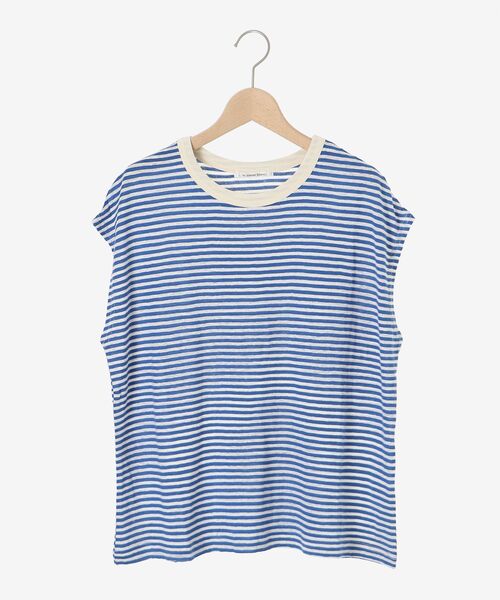 le.coeur blanc(ルクールブラン)の「麻混ボーダーTシャツ(Tシャツ/カットソー・レディース・ブルー系その他2/ホワイト系その他/ベージュ系その他2・38)」の13枚目の写真