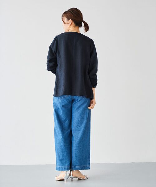 le.coeur blanc(ルクールブラン)の「麻混ボーダーTシャツ(Tシャツ/カットソー・レディース・ブルー系その他2/ホワイト系その他/ベージュ系その他2・38)」の20枚目の写真