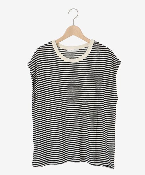 le.coeur blanc(ルクールブラン)の「麻混ボーダーTシャツ(Tシャツ/カットソー・レディース・ブルー系その他2/ホワイト系その他/ベージュ系その他2・38)」の22枚目の写真
