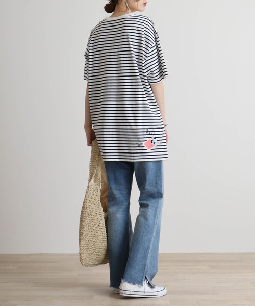 Quelle Chance(ケルシャンス)の「Quelle chance ゆるネコタクサンシシュウプルオーバー(Tシャツ/カットソー・レディース・ネイビー系/チャコールグレー/オフホワイト・L)」の21枚目の写真