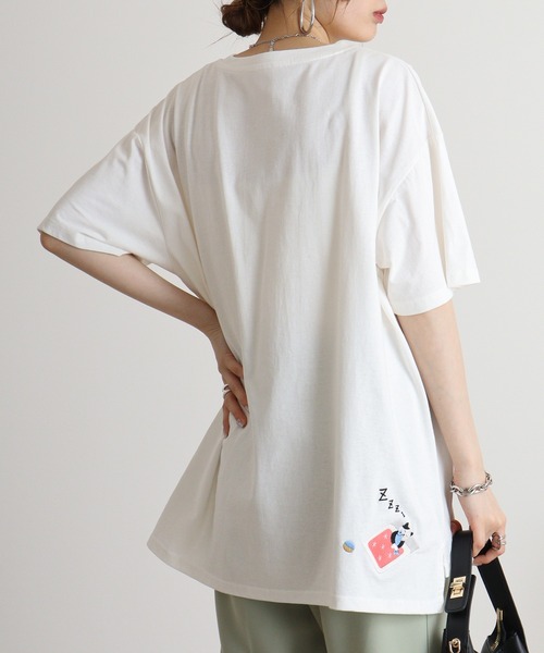 Quelle Chance(ケルシャンス)の「Quelle chance ゆるネコタクサンシシュウプルオーバー(Tシャツ/カットソー・レディース・ネイビー系/チャコールグレー/オフホワイト・L)」の8枚目の写真