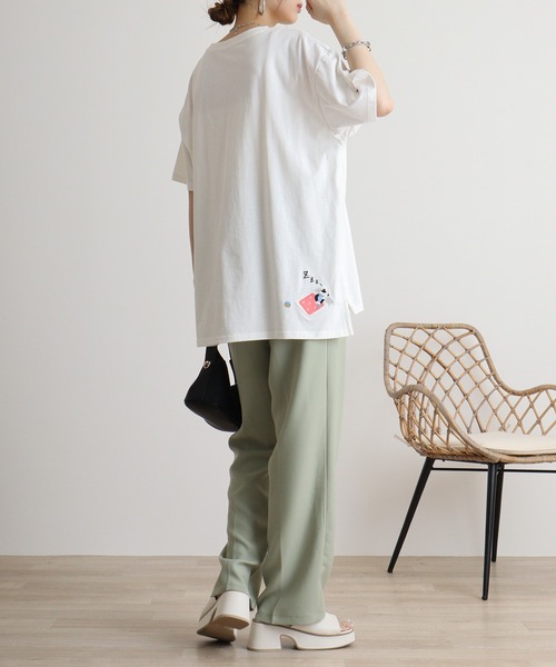 Quelle Chance(ケルシャンス)の「Quelle chance ゆるネコタクサンシシュウプルオーバー(Tシャツ/カットソー・レディース・ネイビー系/チャコールグレー/オフホワイト・L)」の6枚目の写真