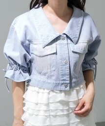 OLIVE des OLIVE | 袖リボン半袖Gジャン 1042070030(デニムジャケット)