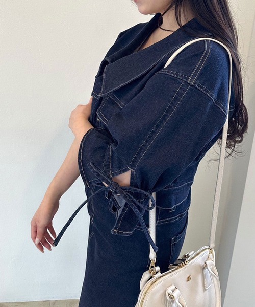 OLIVE des OLIVE（オリーブデオリーブ）の「袖リボン半袖Gジャン（デニムジャケット・レディース・サックスブルー/インディゴブルー/ブルー系その他/ブラック系その他・FREE）」の19枚目の写真