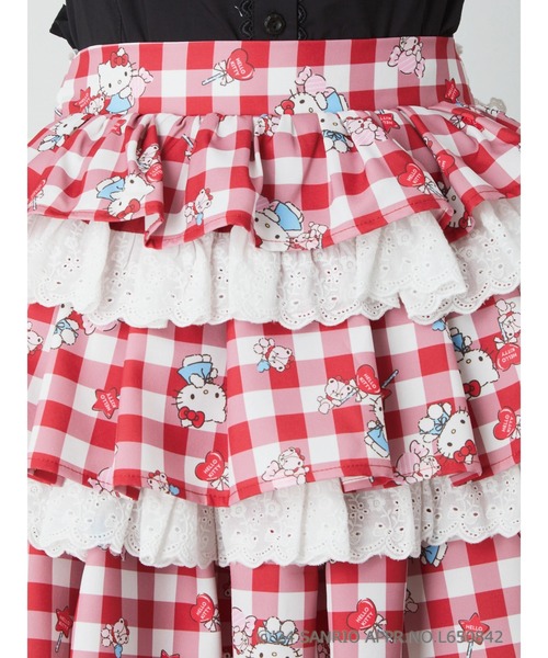 未使用級☆Jamie ジェイミーエーエヌケー ハローキティ ティアードスカート 未使用級☆Jamie ジェイミーエーエヌケー ハローキティ