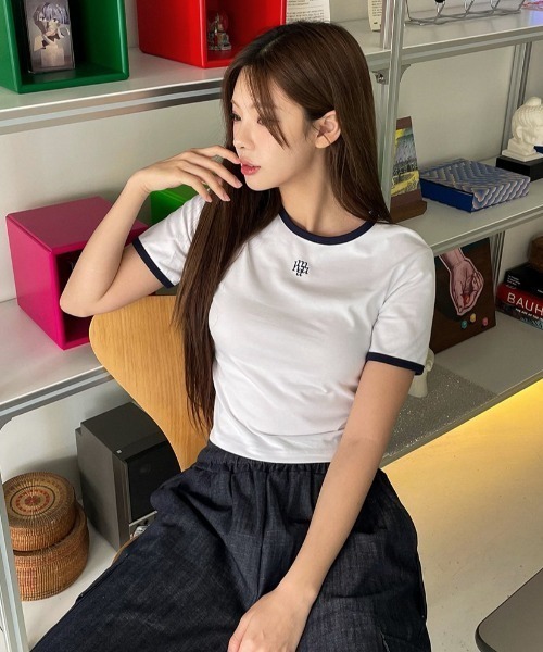 muahmuah（ムーアムーア）の「A'GEM/9 × .kom 『muah muah/ムーアムーア』 AIRLYSPANGRAPHICHALFT-SHIRT/エアリースパン グラフィックハーフ半袖カットソー（Tシャツ/カットソー・レディース・ホワイト/ブラック/ネイビー/ベージュ・FREE）」の18枚目の写真