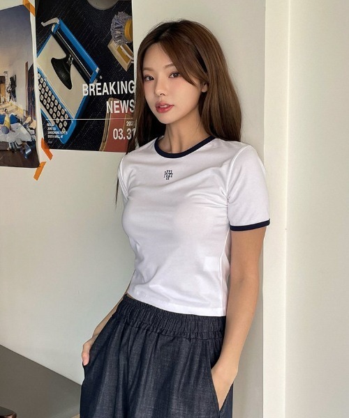 muahmuah（ムーアムーア）の「A'GEM/9 × .kom 『muah muah/ムーアムーア』 AIRLYSPANGRAPHICHALFT-SHIRT/エアリースパン グラフィックハーフ半袖カットソー（Tシャツ/カットソー・レディース・ホワイト/ブラック/ネイビー/ベージュ・FREE）」の17枚目の写真