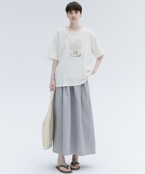 tageechita（タジチタ）の「【tageechita】ハンドドローイングキャンドルTシャツ（Tシャツ/カットソー・レディース・ベージュ/オフホワイト・S/M/L）」の22枚目の写真