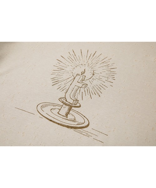 tageechita（タジチタ）の「【tageechita】ハンドドローイングキャンドルTシャツ（Tシャツ/カットソー・レディース・ベージュ/オフホワイト・S/M/L）」の5枚目の写真