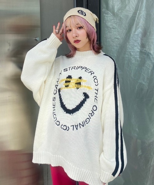 Candy Stripper（キャンディストリッパー）の「CND DEVIL EAR ビーニー（ニットキャップ/ビーニー・レディース・アイボリー/ブラック・FREE）」の9枚目の写真