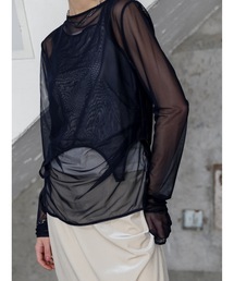 sheer mesh layered tops