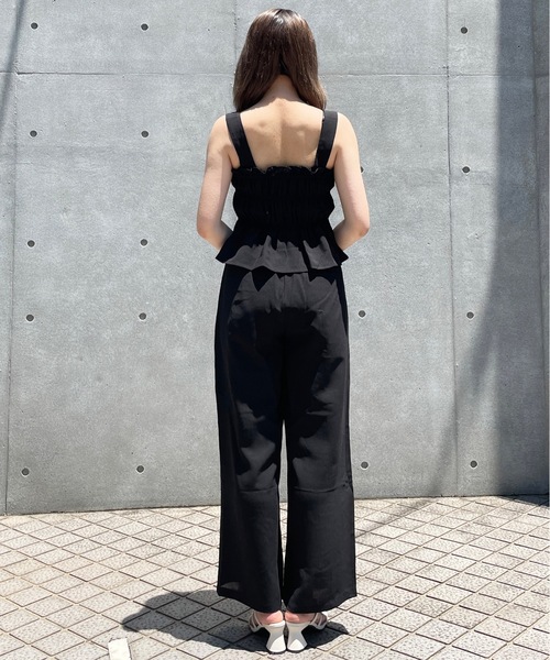 one way(ワンウェイ)の「リボンシャーリングキャミソール(セットアップ)(キャミソール・レディース・ホワイト/ブラウン/ブラック・FREE)」の6枚目の写真