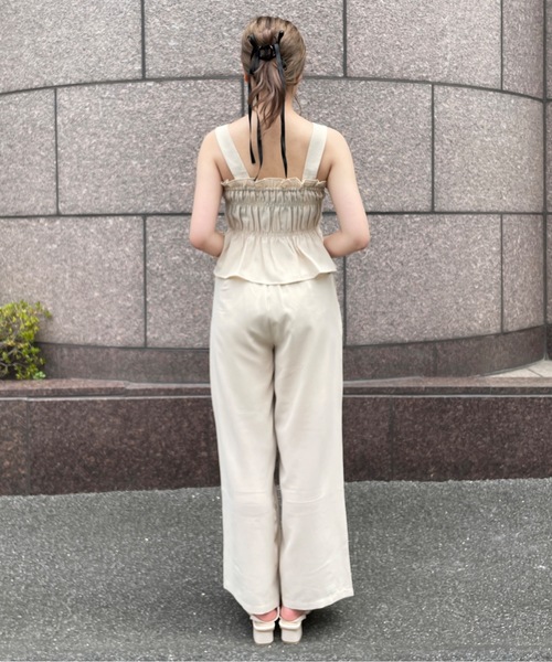 one way(ワンウェイ)の「リボンシャーリングキャミソール(セットアップ)(キャミソール・レディース・ホワイト/ブラウン/ブラック・FREE)」の14枚目の写真